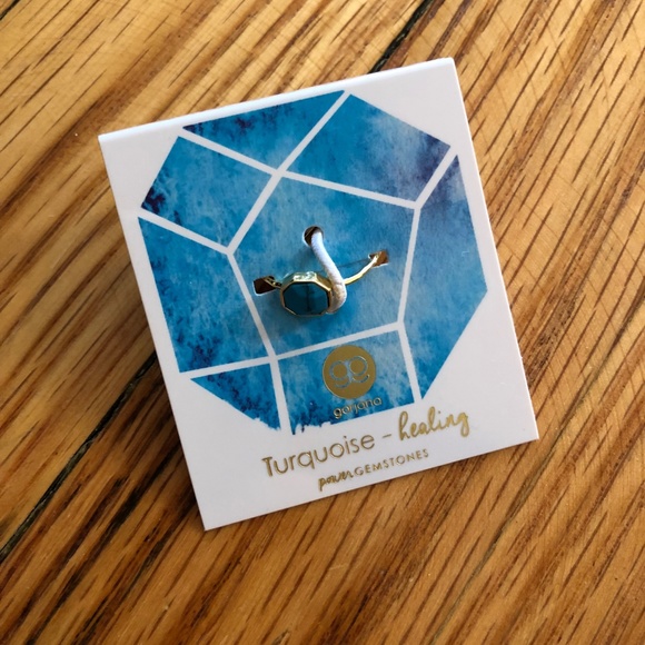 Gorjana Power Gemstone Turquoise Charm Ring - Picture 4 of 5